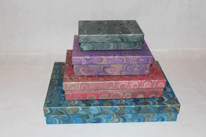 Marbleized Paper Keepsake Boxes