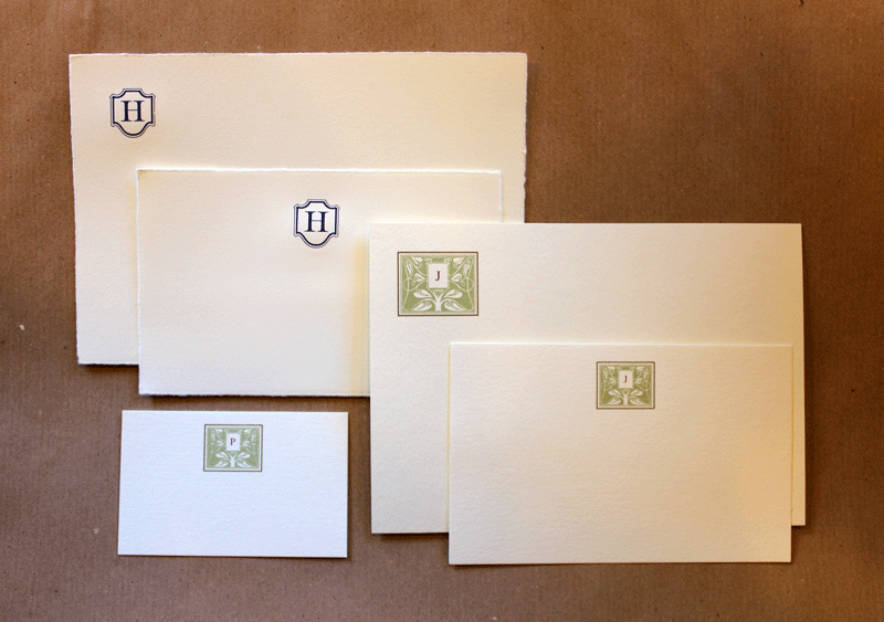 Flat Monogrammed Note Cards